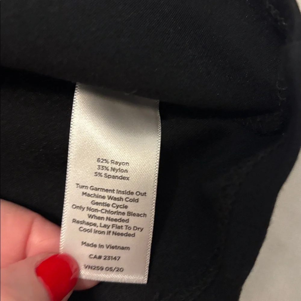 Talbots Black Ponte Peplum Top SZ XL with gold accent 3/4 sleeve dressy career - Picture 5 of 13